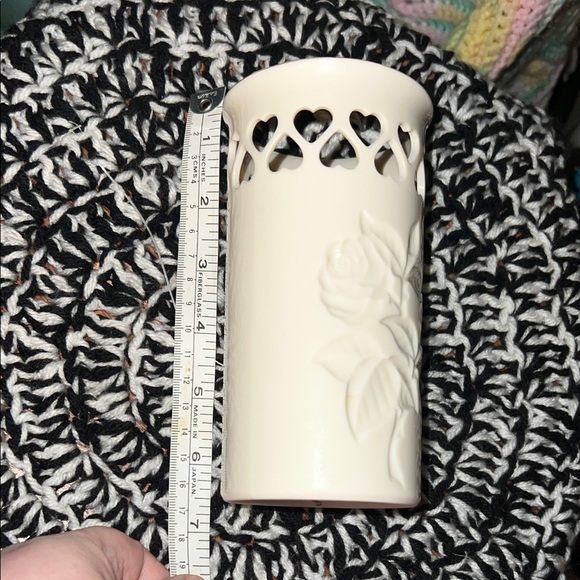 Lenox Cream Vase with Heart Cutouts - Picture 5 of 6